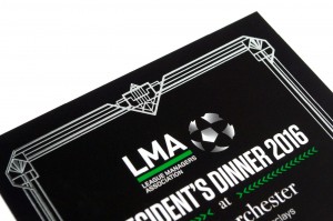 Foiling used on luxury printed dinner invitation. 