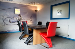 Boardroom wall graphics.
