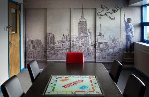 Boardroom wall graphics.